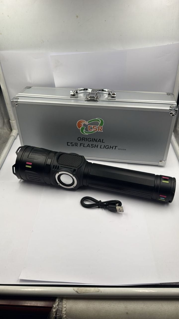 Lampe Torche CSR Ultra Puissante avec Haut-Parleur Bluetooth Intégré