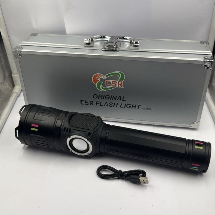 Lampe Torche CSR Ultra Puissante avec Haut-Parleur Bluetooth Intégré