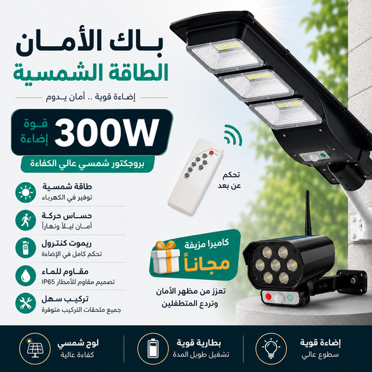 Pack Solaire 300W + Caméra Factice Offerte